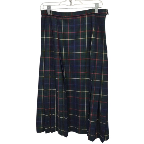 Pendleton Dresses & Skirts - Vintage Pendleton Signature Tartan Plaid Pleated Wool Skirt Made In USA Size 12
